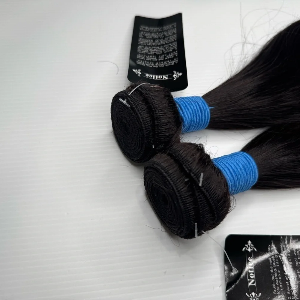 100% Human hair Straight Natural Black Bundles  in 16 In